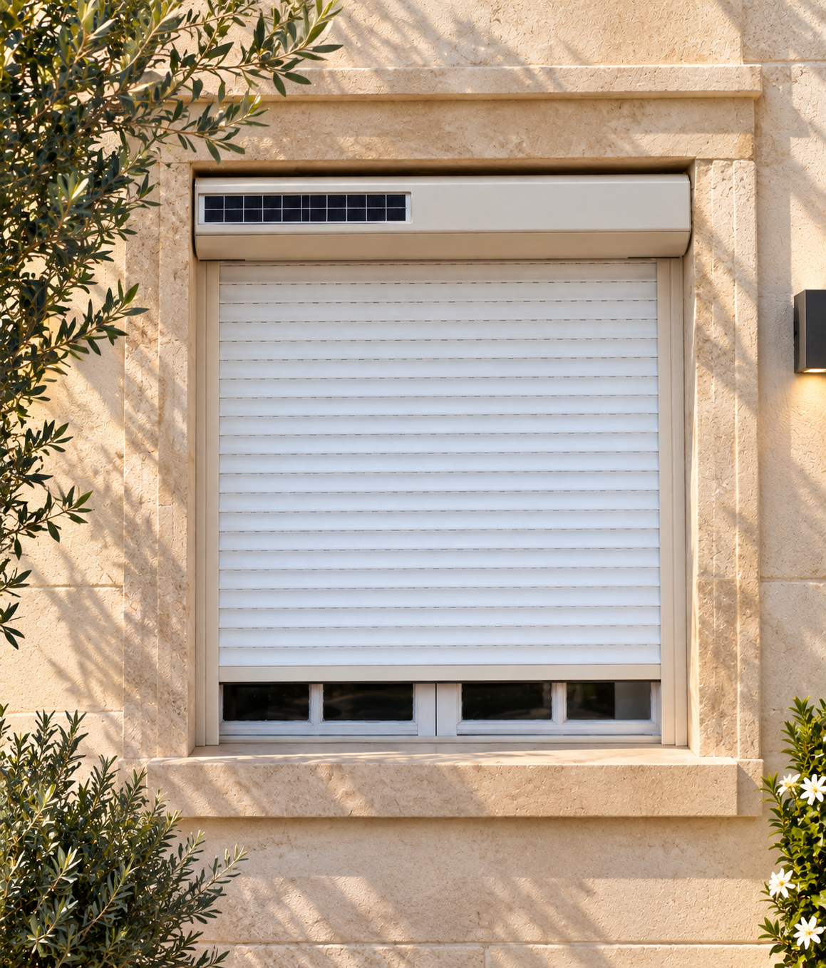Volet roulant installé sur une façade méditerranéenne